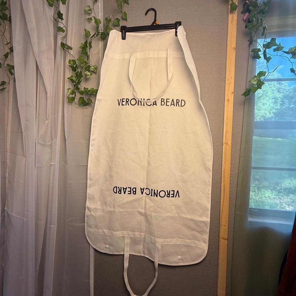 Veronica Beard White Cloth Garment Bag Travel Suit Cover 25x44 Zippered